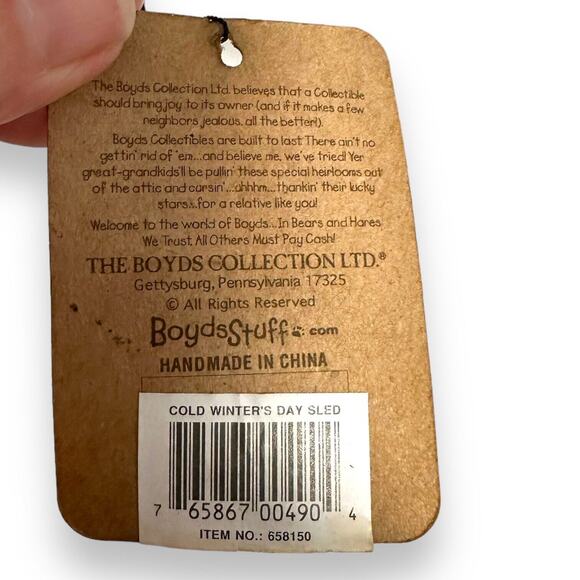 Boyds Collection Sleigh Est 1979 Cold Winters Day Metal Sled Wood Bears With Tag - Picture 7 of 12